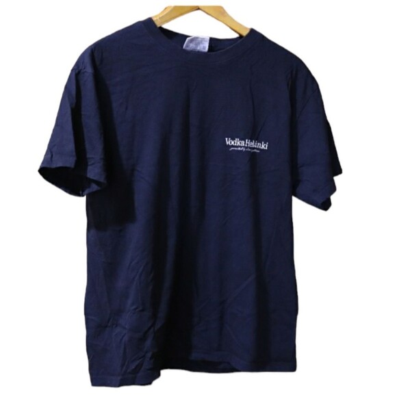 US Basics Black Helsinki Vodka Advertising Short Sleeve Tshirt Medium - Picture 1 of 9